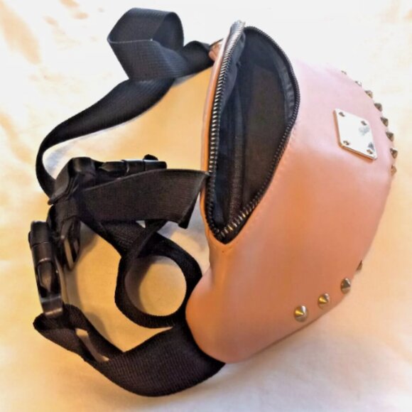 Gold Studded Pink Fanny Pack Belt Bag Pink Studded includes Extended belt - Picture 3 of 9
